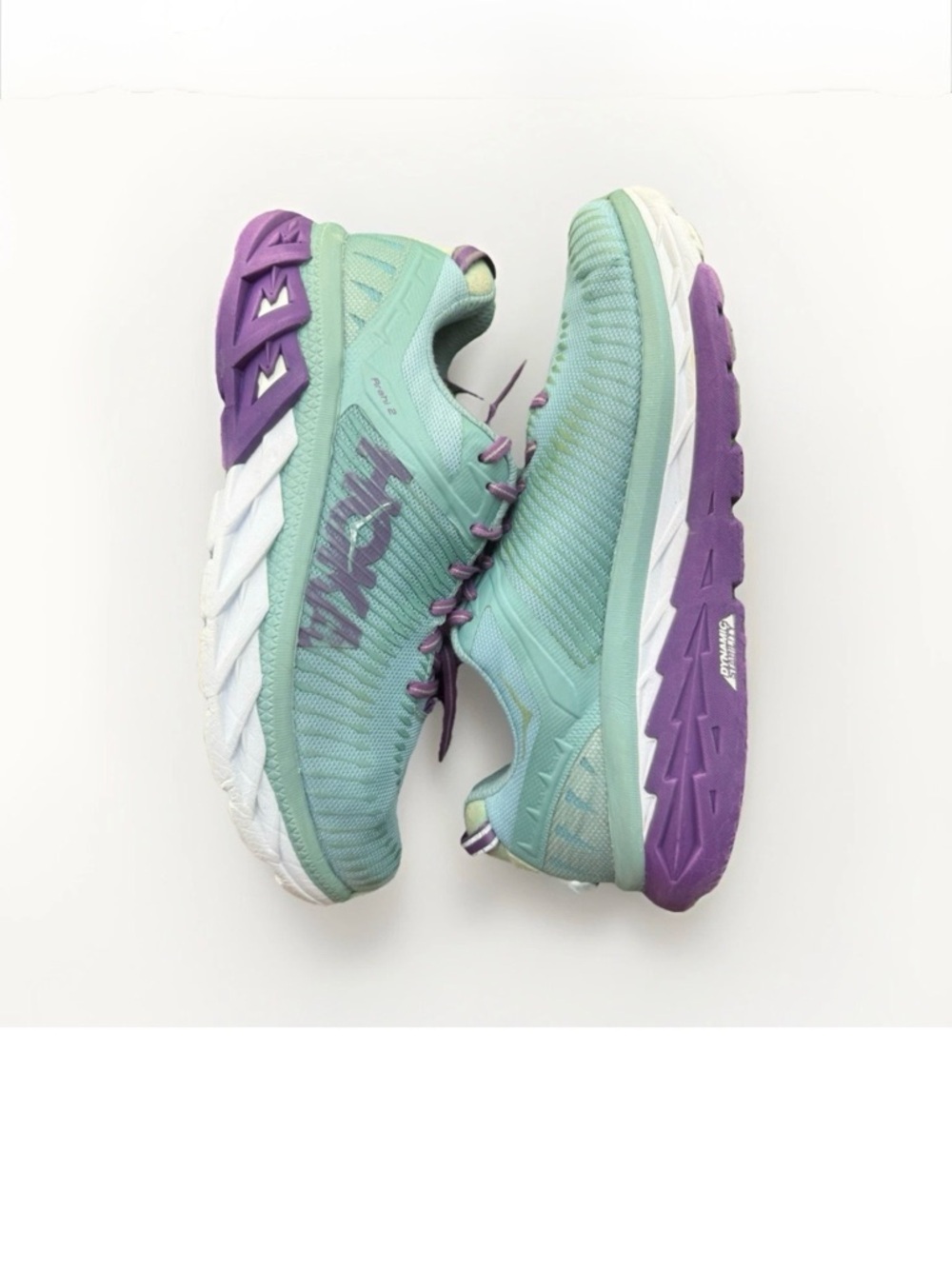 Hoka One One Womens Sz 9.5 Aqua Blue Purple Running Shoes Mesh Athletic Sneakers - Picture 5 of 16
